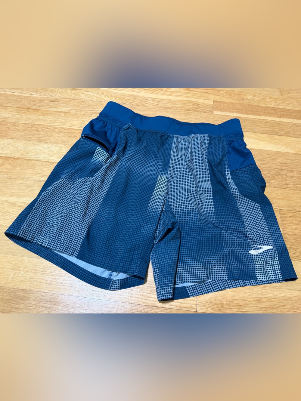 Men's Brooks Running Shorts - Navy Grid